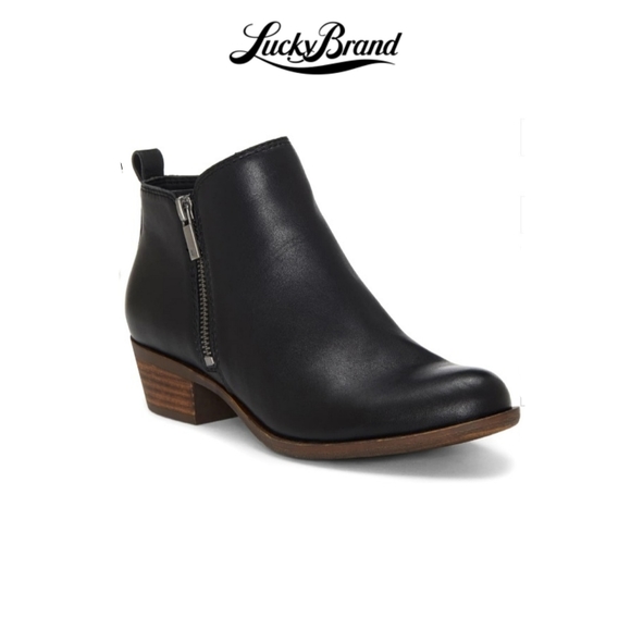 Lucky Brand Shoes - LUCKY BRAND BASEL WMN 7.5 BLACK LEATHER ANKL BOOTS